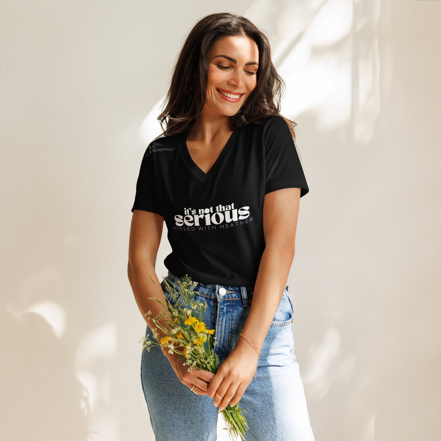 Women’s relaxed v-neck t-shirt - It's not that serious