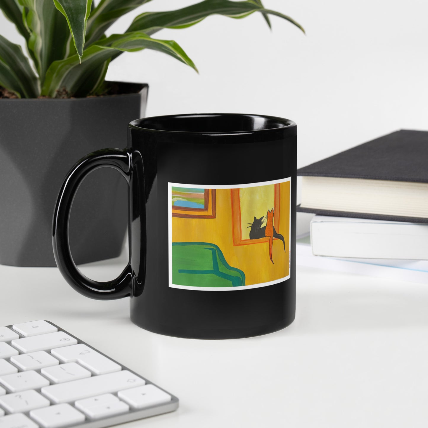 Amazing Cat Mama by EMC - Black Glossy Mug