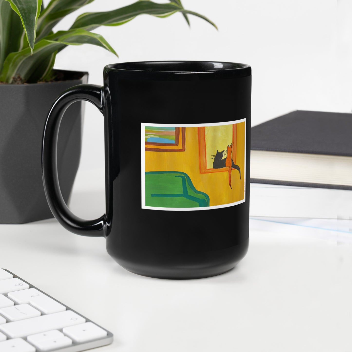 Amazing Cat Mama by EMC - Black Glossy Mug