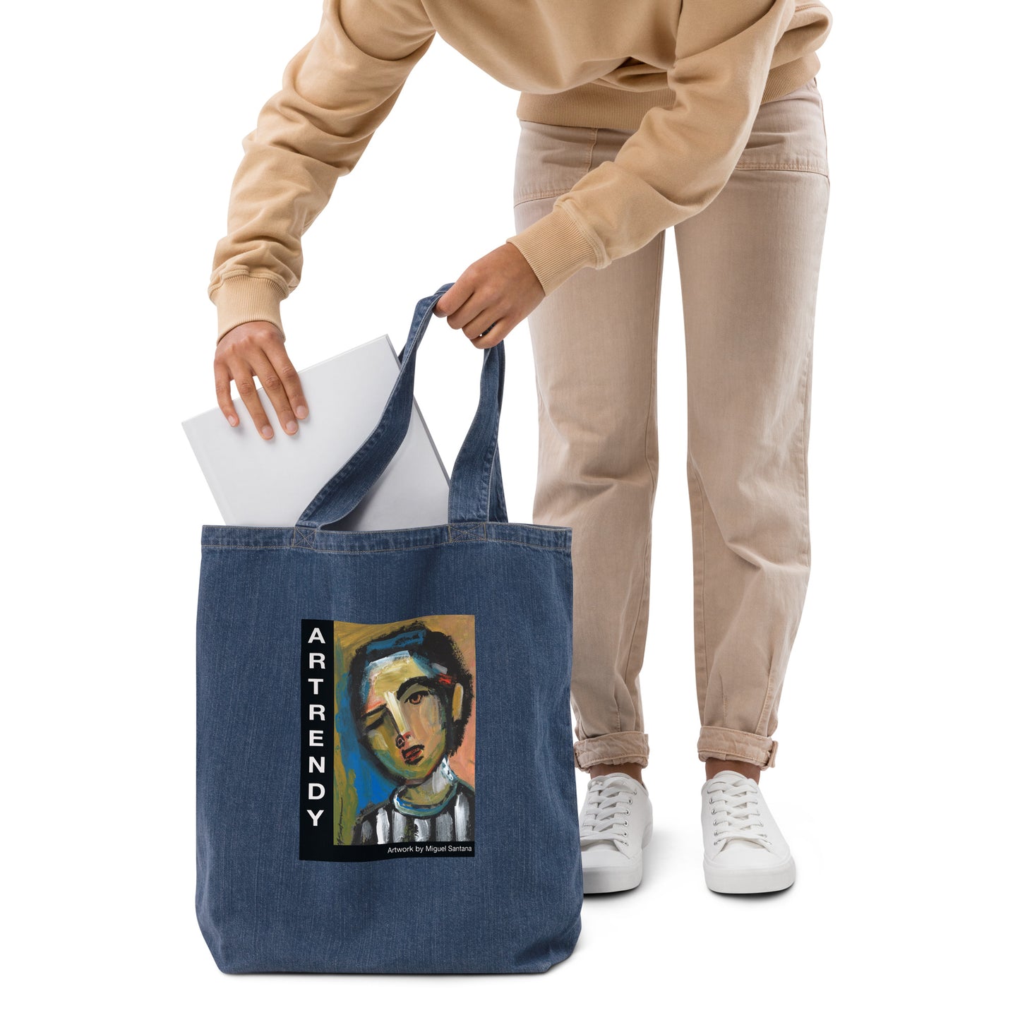 Artrendy Woman - Organic denim tote bag